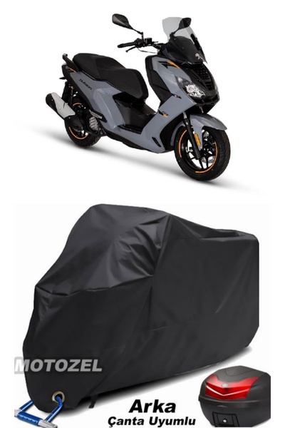 MotoZEL قماش مشمع للدراجات النارية من بيجو بولسيون 125 أسود متوافق مع الحقيبة...