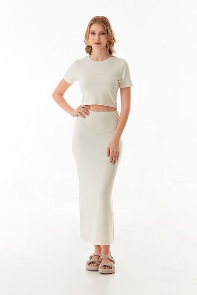 Fulla Moda Basic Modal 2 Piece Crop Skirt Set