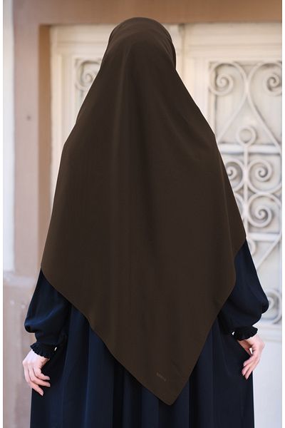 suhneva Large Size Medina Silk Scarf - Dark Brown