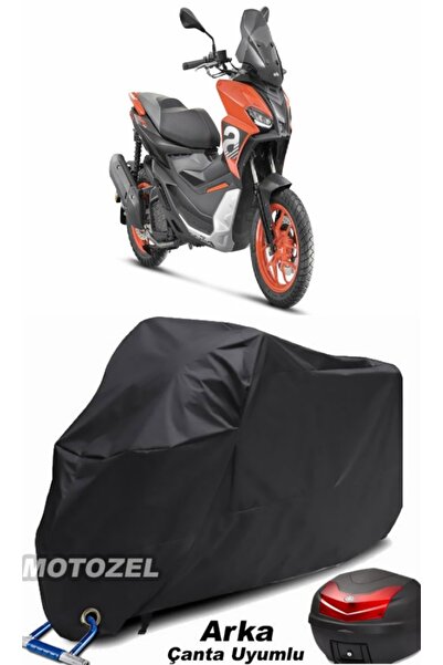 MotoZEL قماش مشمع للدراجات النارية SR GT 125 أسود متوافق مع الحقيبة الخلفية و...