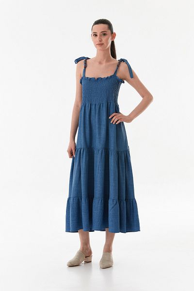 Fulla Moda Φόρεμα με λουράκια Gipe με λεπτομέρειες