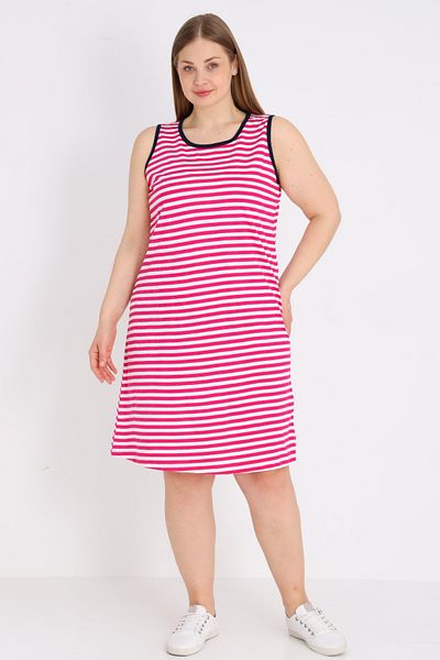 İntensive Women's 100% Cotton Stripe Patterned Strap Dress