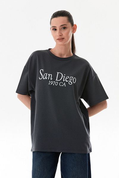 Fulla Moda Μπλουζάκι με στάμπα San Diego Oversize
