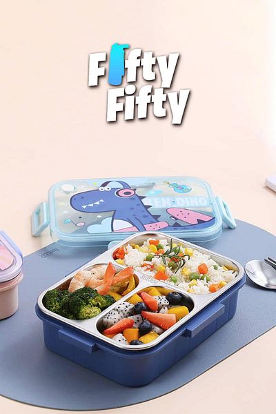 Vagonlife 750 ml Expedition Stone Lunch Box Leakproof and Non-Mixing Three Compartments