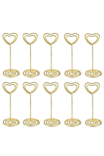 Choice 10 قطع ذهبية، 10 قطع على شكل قلب، حاملات بطاقات مكان الأسماء، حاملات ص...