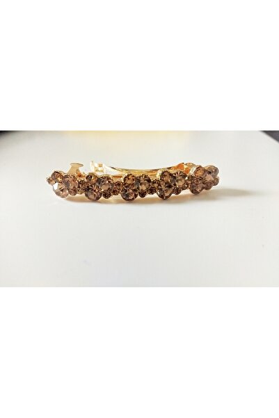 TREND Champagne Color Shiny Stone Automatic Clip Hairpin - Flashy Hair Accessory