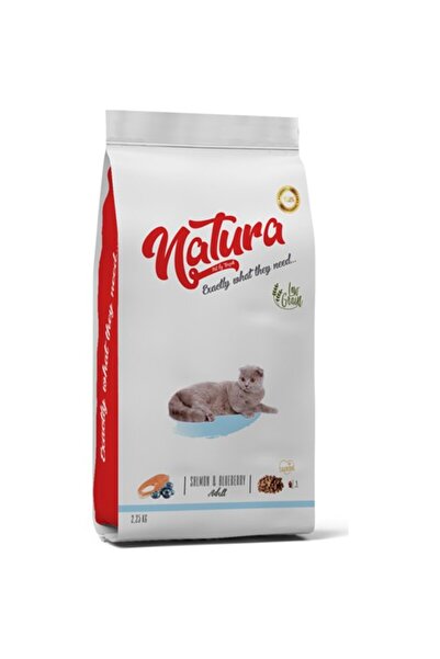 natura Düşük Tahıllı Somonlu Ve Yaban Mersinli Yetişkin Kedi Kuru Maması 2.25 Kg