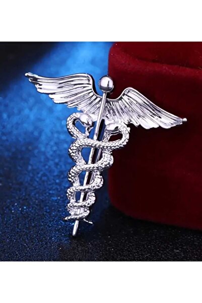 sarıyer silver Tıp Sembolü Çelik Yaka İğnesi Doktor Hemşire Model Tıp Simgesi Çelik Broş
