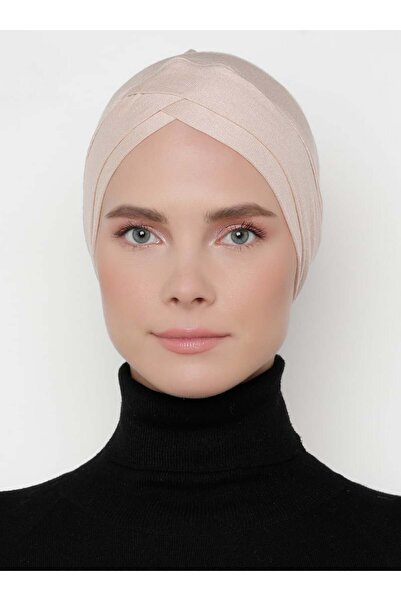 Tuva Bone Çift Çapraz Bağcıksız Bone - Açık Vizon - Ecardin