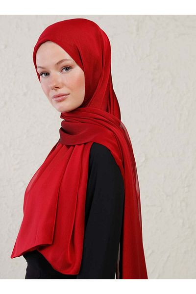 Tuva Şal Janjan Double Layer Shawl - Light Burgundy -