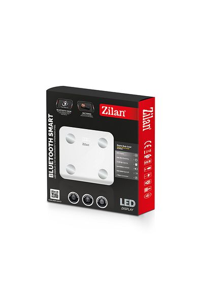 Zilan Zilan ZLN9006 body scale made of tempered glass, capacity 3-180kg, OKOK application, LED display