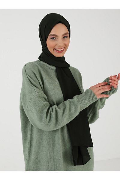 Tuva Şal Crepe Shawl - Dark Khaki -