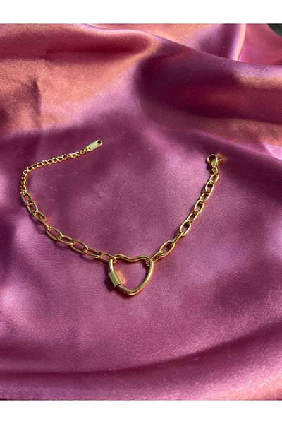 stainless steell Stainless Steel Gold Heart Bracelet