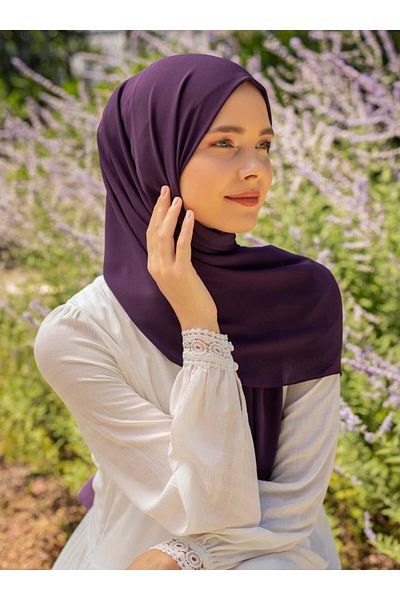Tuva Şal Women's Crepe Shawl Plum436360