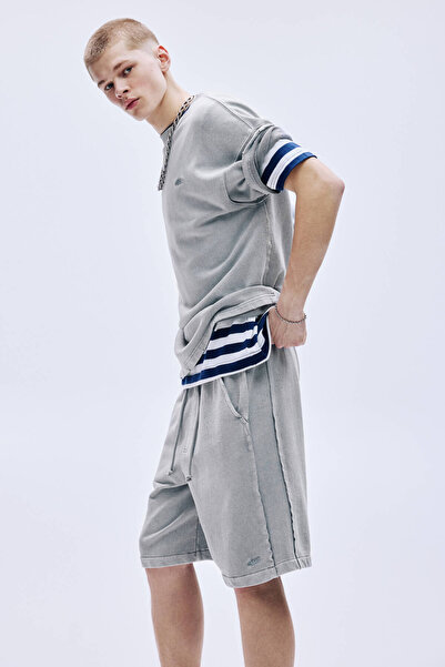 Pull & Bear Soluk efektli STWD jogger bermuda