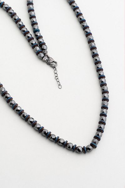 So CHIC... 66 cm Silver Men's Necklace with Hematite Stone