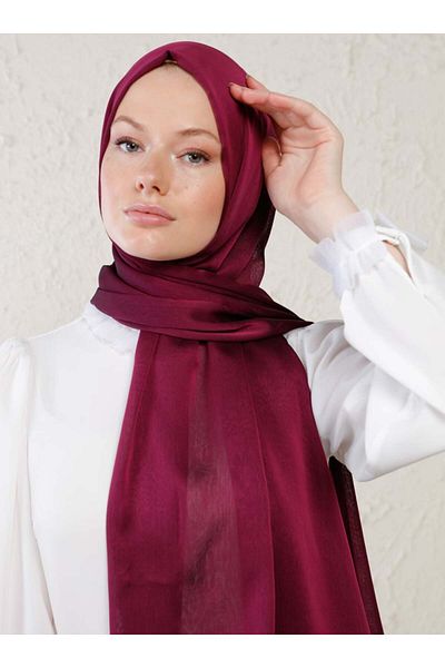 Tuva Şal Janjan Double Layer Shawl - Cherry -