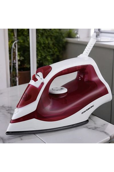 Hausberg Iron HB-7850RS, 1300W, ceramic coated steel soleplate, 150 ml water tank, Red-White