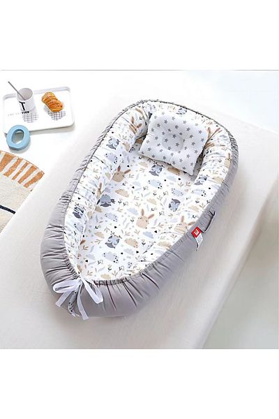 Choice Grey Owl Baby Nest For Co Sleeping Newborn Baby Lounger Cotton Breathable Adjustable Baby Crib In Be