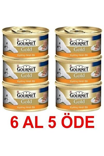 Gourmet Gold Kıyılmış Hindili Yetişkin Kedi Konserve Yaş Maması 85 gr (6 AL-5...