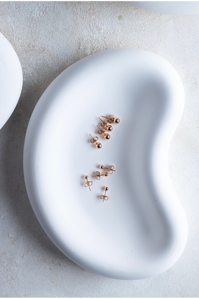 Tasarım Rose gold top küpe küçük boy