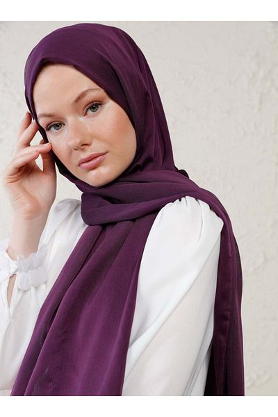 Tuva Şal Janjan Double Layer Shawl - Plum -