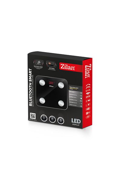 Zilan Zilan ZLN9007 body scale made of tempered glass, capacity 3-180kg, OKOK application, LED display