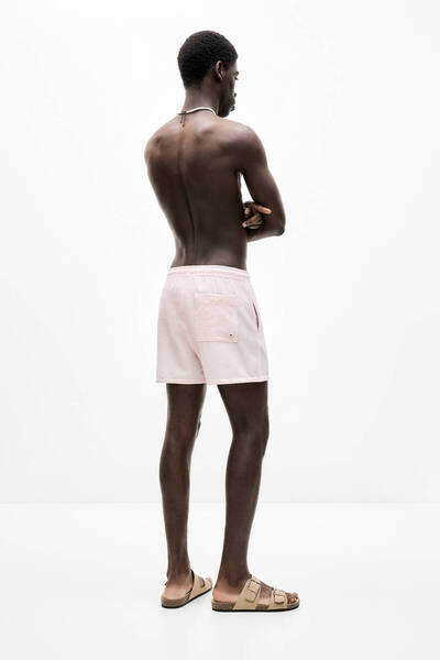 Pull & Bear Çizgili gofre deniz şortu