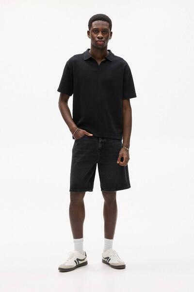 Pull & Bear Standard fit denim bermuda şort