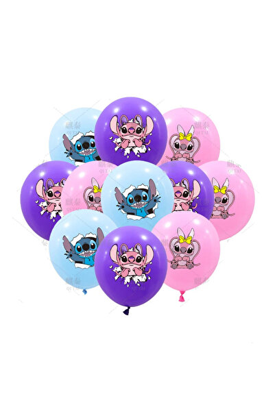 Choice مجموعة بالونات لاتكس مقاس 12 بوصة - 10 قطع، بتصميم ليلو وستيتش، مناسبة...