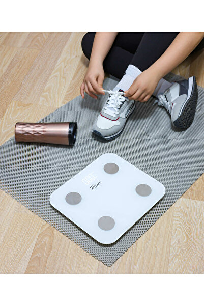 Zilan tělesná váha ZLN9006 z tvrzeného skla, nosnost 3-180 kg, aplikace OKOK, LED displej