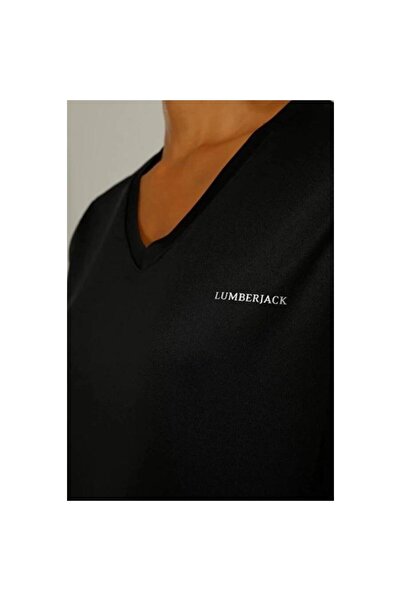 lumberjack W-CT127 Μπλουζάκι με λαιμόκοψη V από πολυεστέρα