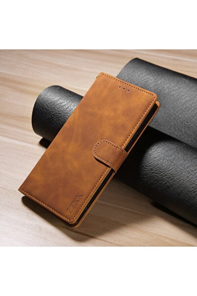 Choice جراب سامسونج S21 FE مع حزام، محفظة بنية اللون، حامل بطاقات، جراب جلدي ...