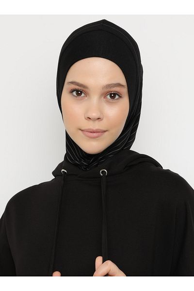 Ecardin Black Striped Sports Bonnet