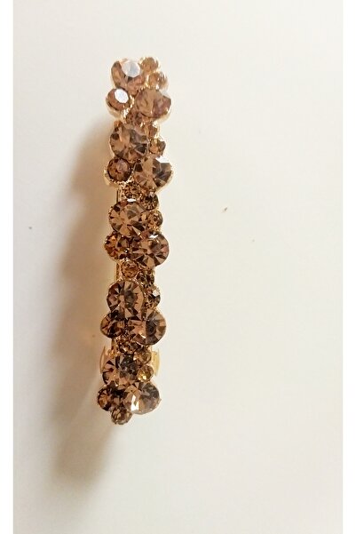 TREND Champagne Color Shiny Stone Automatic Clip Hairpin - Flashy Hair Accessory