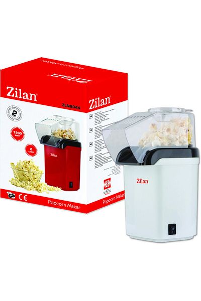 Zilan Home Zilan Popcorn Maker ZLN-8044, White Power 1200W, hot air jet system,