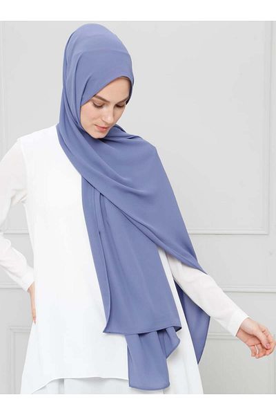 Tuva Şal Crepe Shawl -soft Blue-