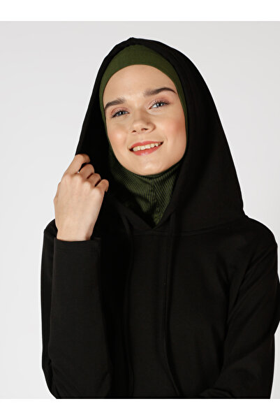 Ecardin Αθλητικό Hijab Bone Turban με ρίγες - ST307 Χακί