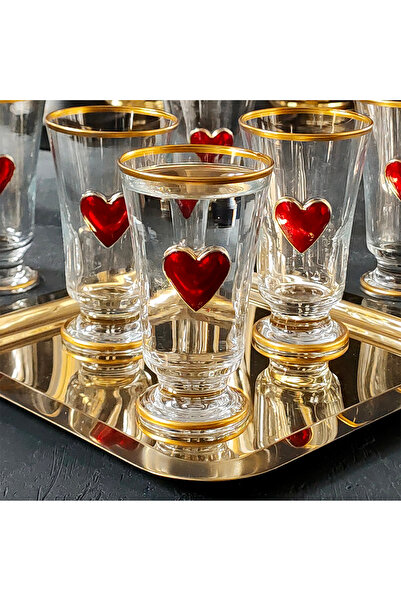 REGNA HOME Fine Living Regna Home Love 6 Parça  Dekorlu Kadeh -Kahve Yanı - S...