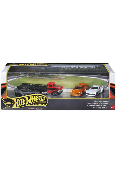HOT WHEELS ® Koleksiyoncular Seti sergilenmeye uygun setler, 3 araba ve 1 tır JBM05