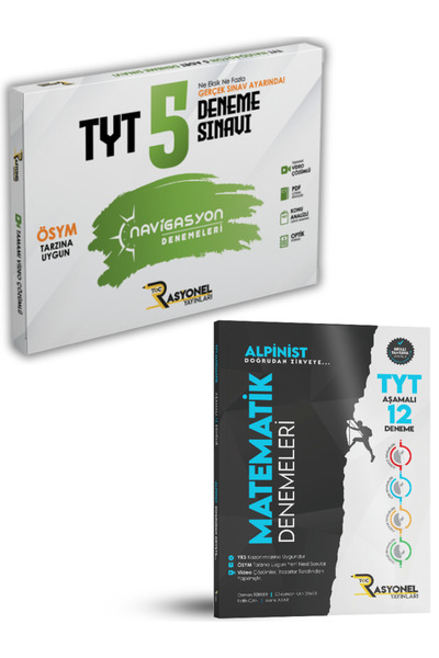 Rasyonel Yayınları TYT Tüm Dersler 5'li Deneme ve TYT Alpinist Matematik Dene...