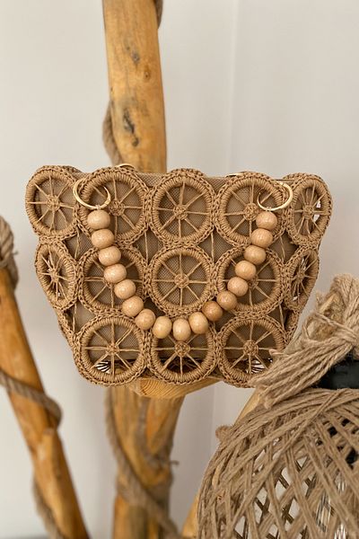 Mila Wicker Hand Knitted Ring Bag