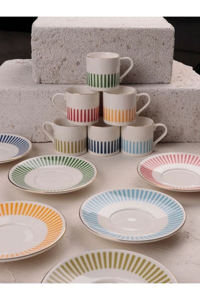 Viyalente Porcelain Alya 12 Piece Mix Coffee Set