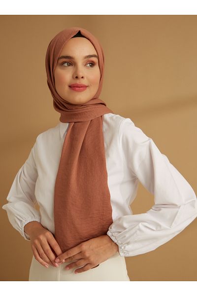 Tuva Şal Glitter Crepe Jazz Shawl - Μπρονζέ Καφέ - Tuva