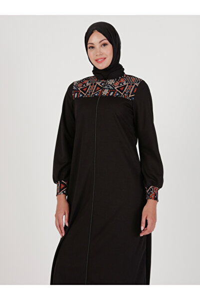 Miss Cazibe Fermuarlı Ferace - Siyah - Miss Cazibe