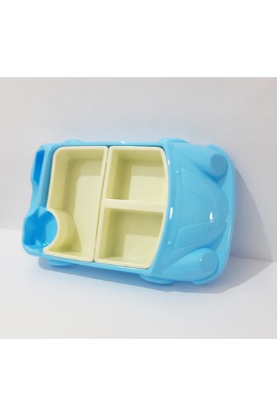 renkli çiçekler Bus with Trolley Motorcycle Plate 30X18 cm Children's Breakfast and Food Tray