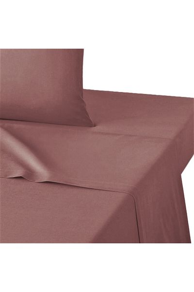 Maki Home ماكيتكس ملاءة سرير مسطحة بدون مطاط 240x260 قطن 100% وردة مغبرة مناسبة لأسرة مزدوجة