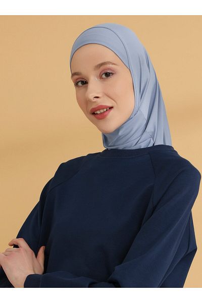 Tuva Şal Τζιν Μπλε Straight Hijab Sports Bonnet - Tuva
