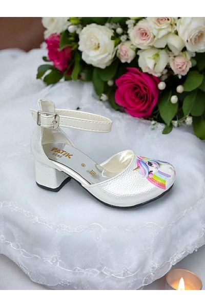 PATİK BEBE Pantofi prințesă cu toc pentru fetiță unicorn