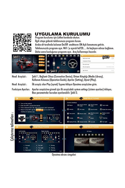 PeriYedi Uzaktan Kumandalı Full Fonksiyon Şarjlı 2.4G Kameralı Off Road Araba Vardem